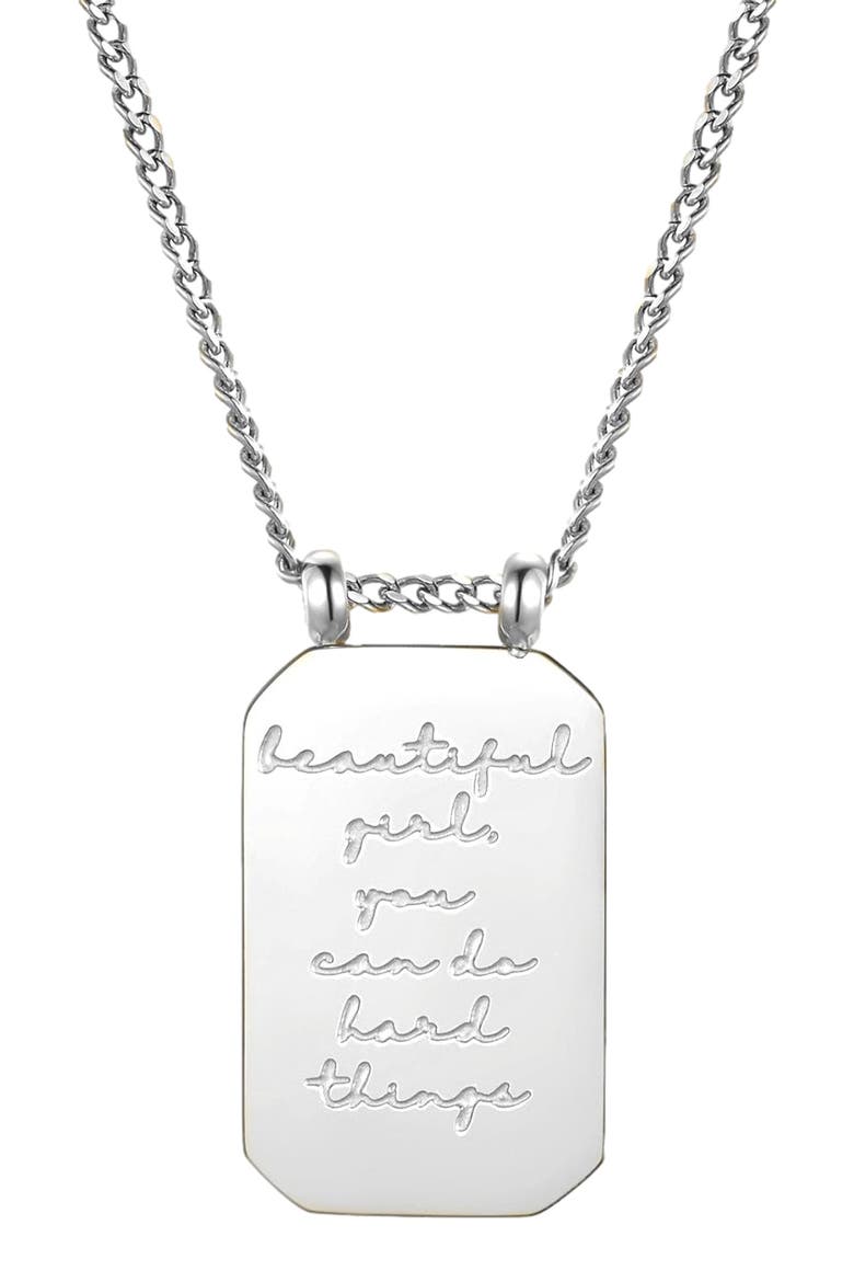 Beautiful Girl, You Can Do Hard Things - Necklace, Main, color, Silver