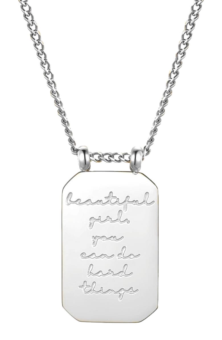 Mantra Beautiful Girl, You Can Do Hard Things - Necklace, Main, color, 