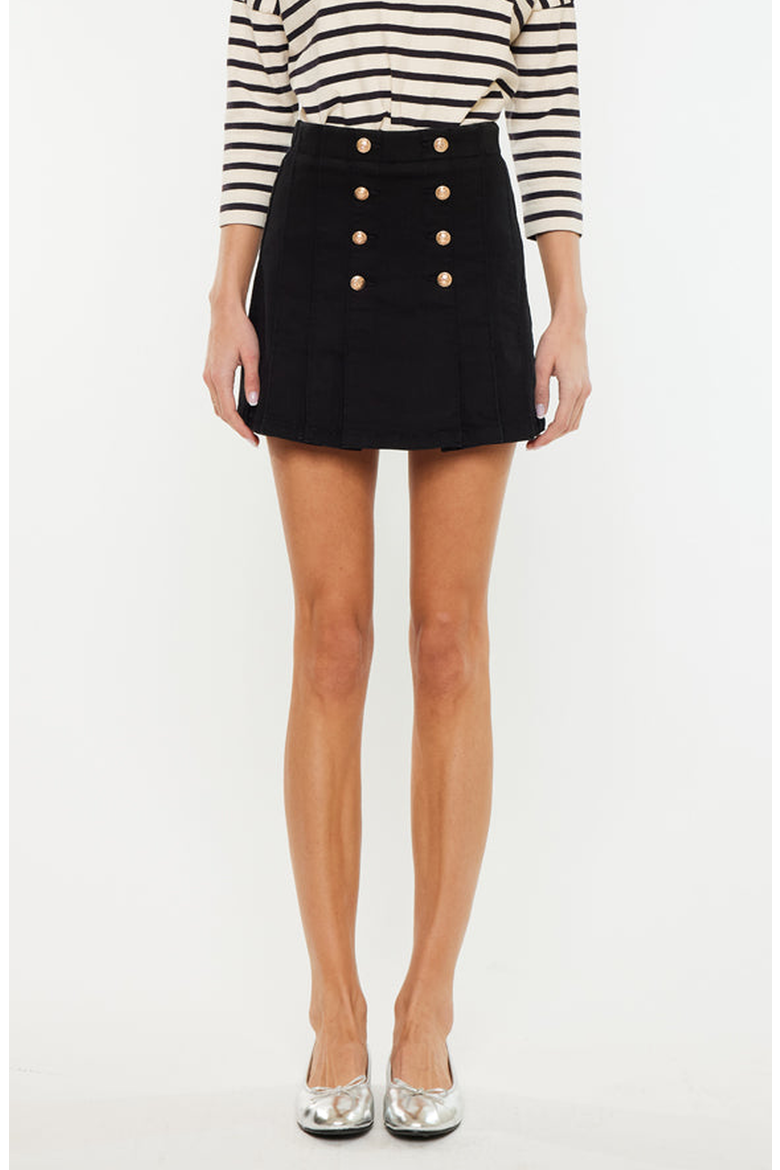 Irene High Rise Pleated Mini Skort, Main, color, Black