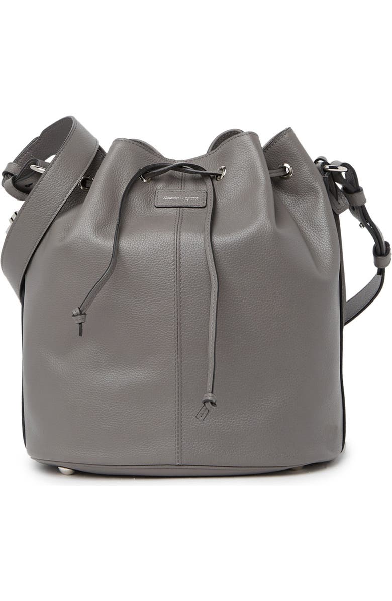 McQueen Alexander McQueen Padlock Skull Leather Bucket Bag, Main, color,