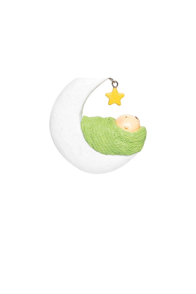 Moon Baby Ornament, Alternate, color, White