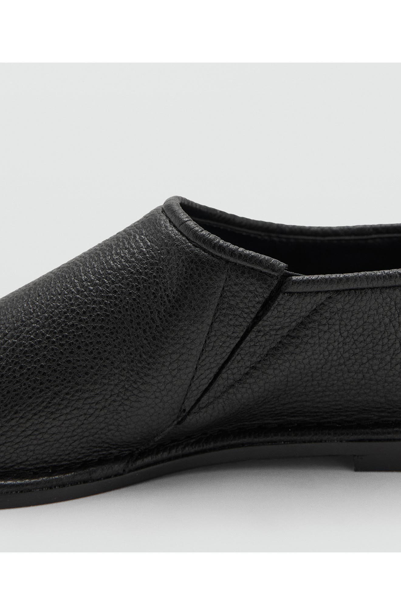 MANGO Leather Slip-On Shoe, Alternate, color, Black