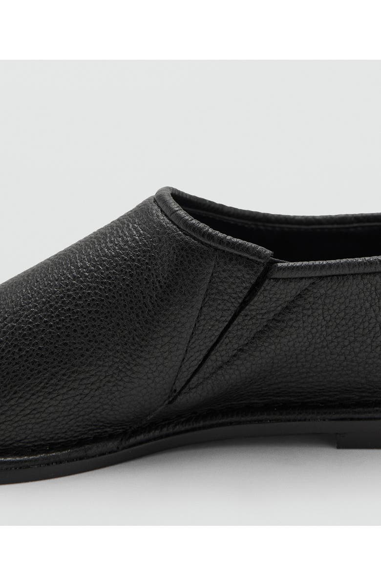MANGO Leather Slip-On Shoe, Alternate, color, Black