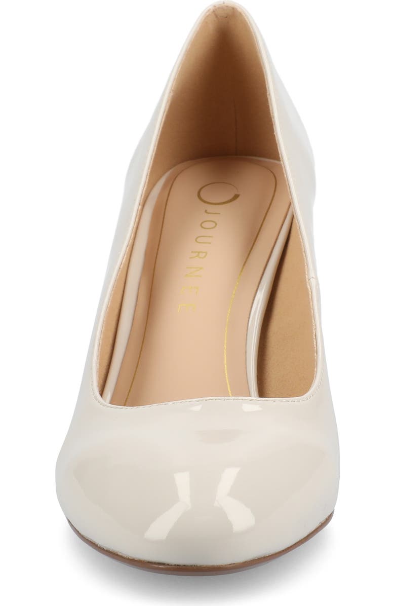 Journee Collection Seraphina Pump, Alternate, color, Patent/ Bone
