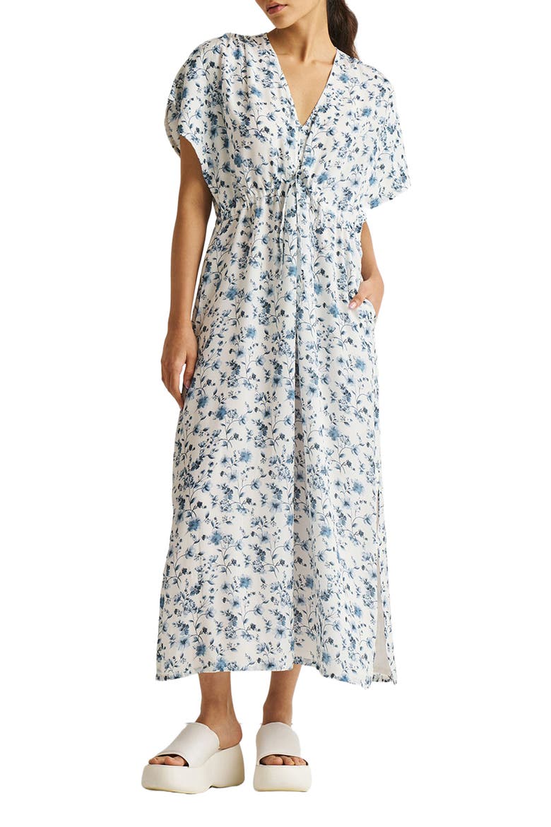Gathered Maxi Dress, Alternate, color, Wisteria whimsy