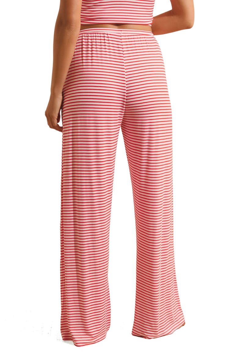 Vicky Striped Wide Leg Pajama Pants, Alternate, color, RED