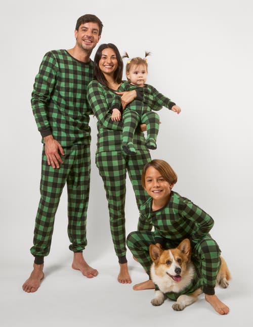 Leveret Cotton Plaid Matching Family Holiday Pajamas In Green