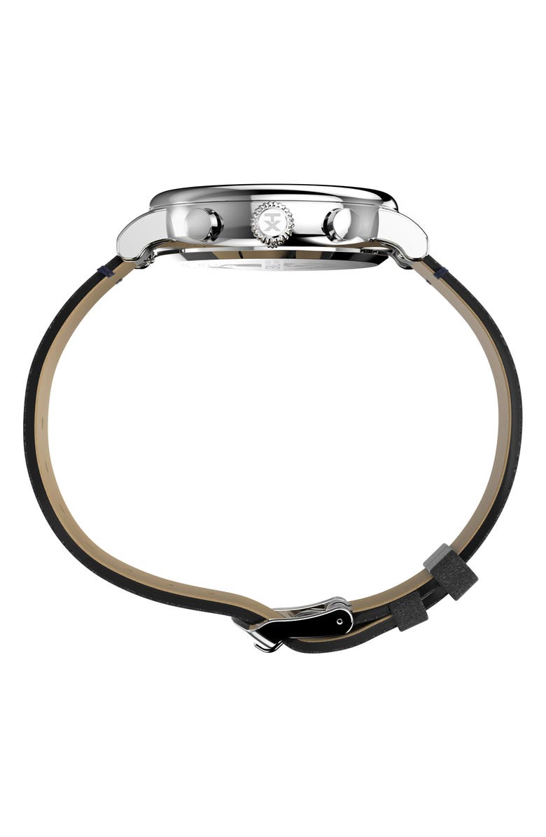Timex<sup>®</sup> Standard Chronograph Leather Strap Watch, 41mm, Alternate, color, 