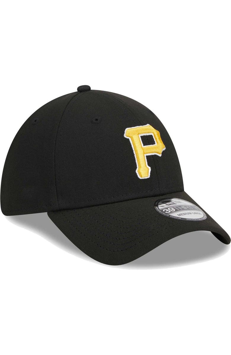 New Era Men's New Era Black Pittsburgh Pirates Logo 39THIRTY Flex Hat, Alternate, color, Black