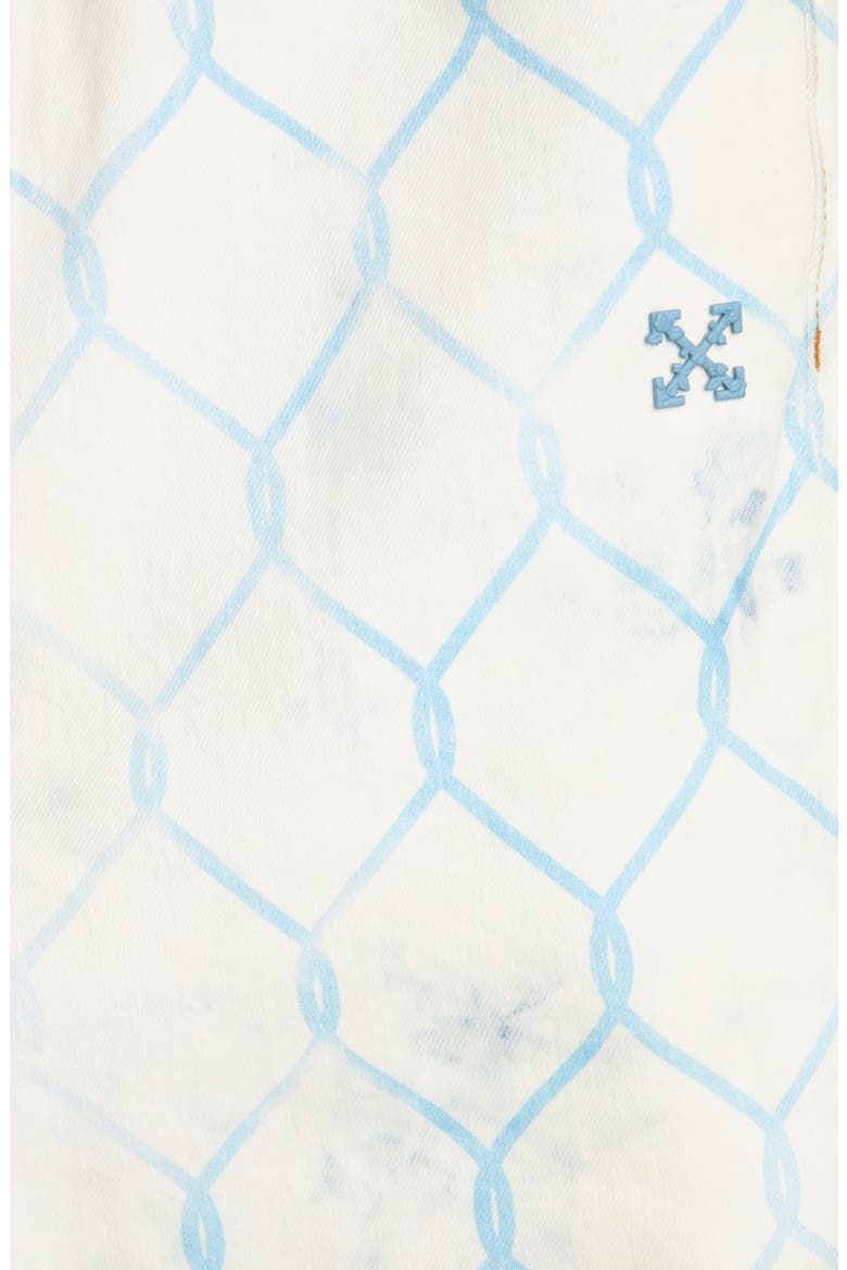 Fence Print Skinny Flare Jeans, Alternate, color, BLEACH LIGHT