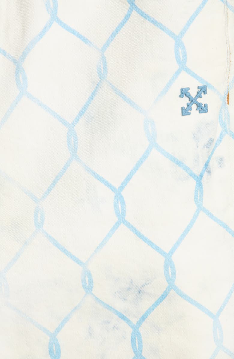 Off-White Fence Print Skinny Flare Jeans, Alternate, color, 