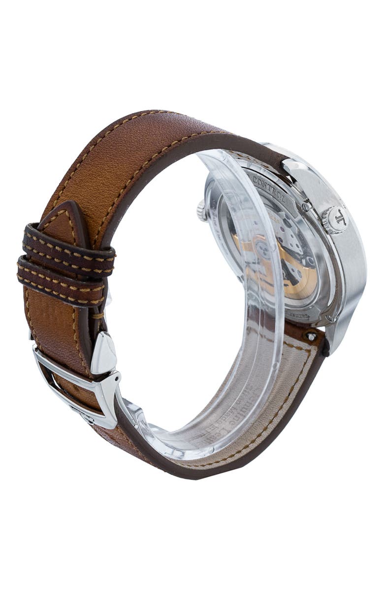 Watchfinder & Co. Jaeger-LeCoultre Preowned 2022 Master Control Geographic 4128420 Leather Strap Watch, 40mm, Alternate, color, Silver