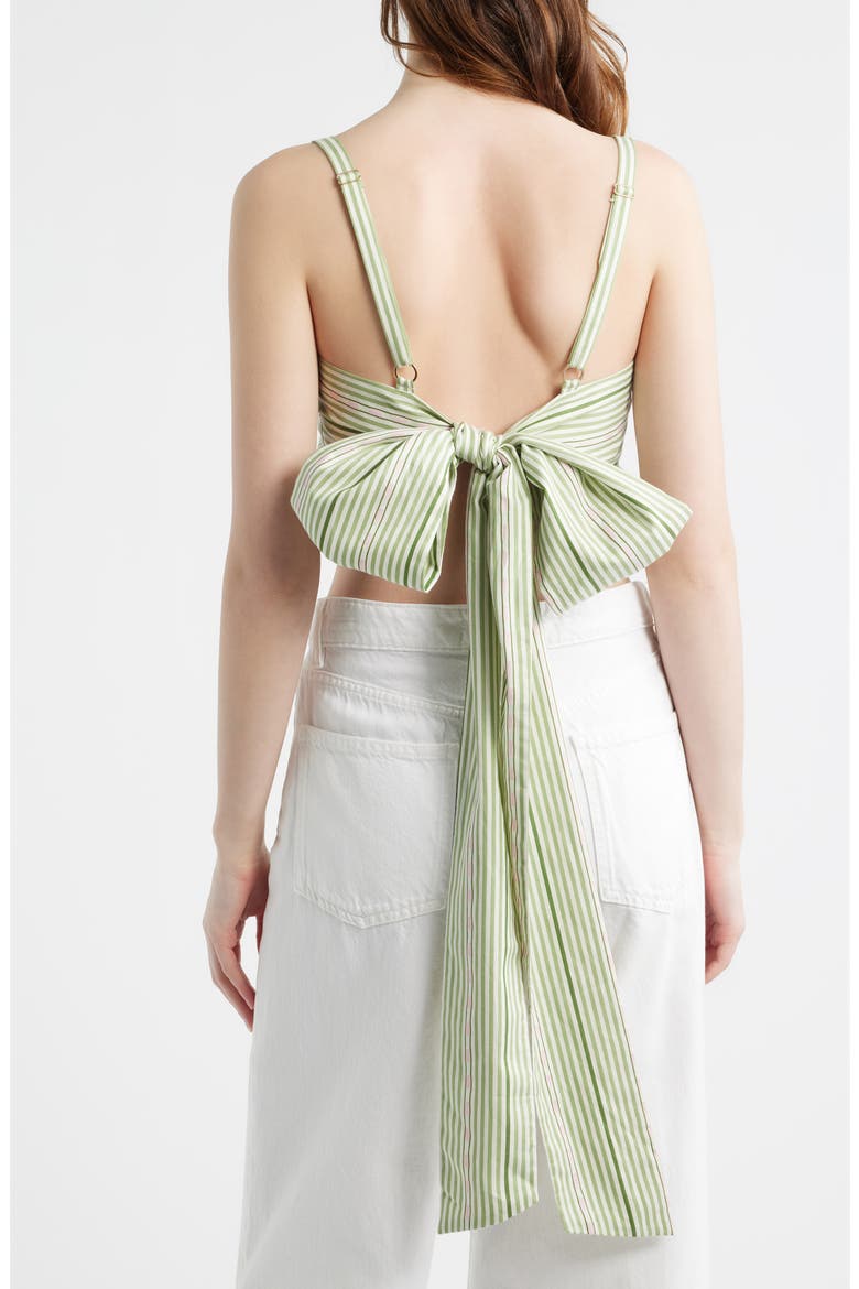 Miranda Stripe Crop Top, Alternate, color, GREEN JACQUARD STRIPE