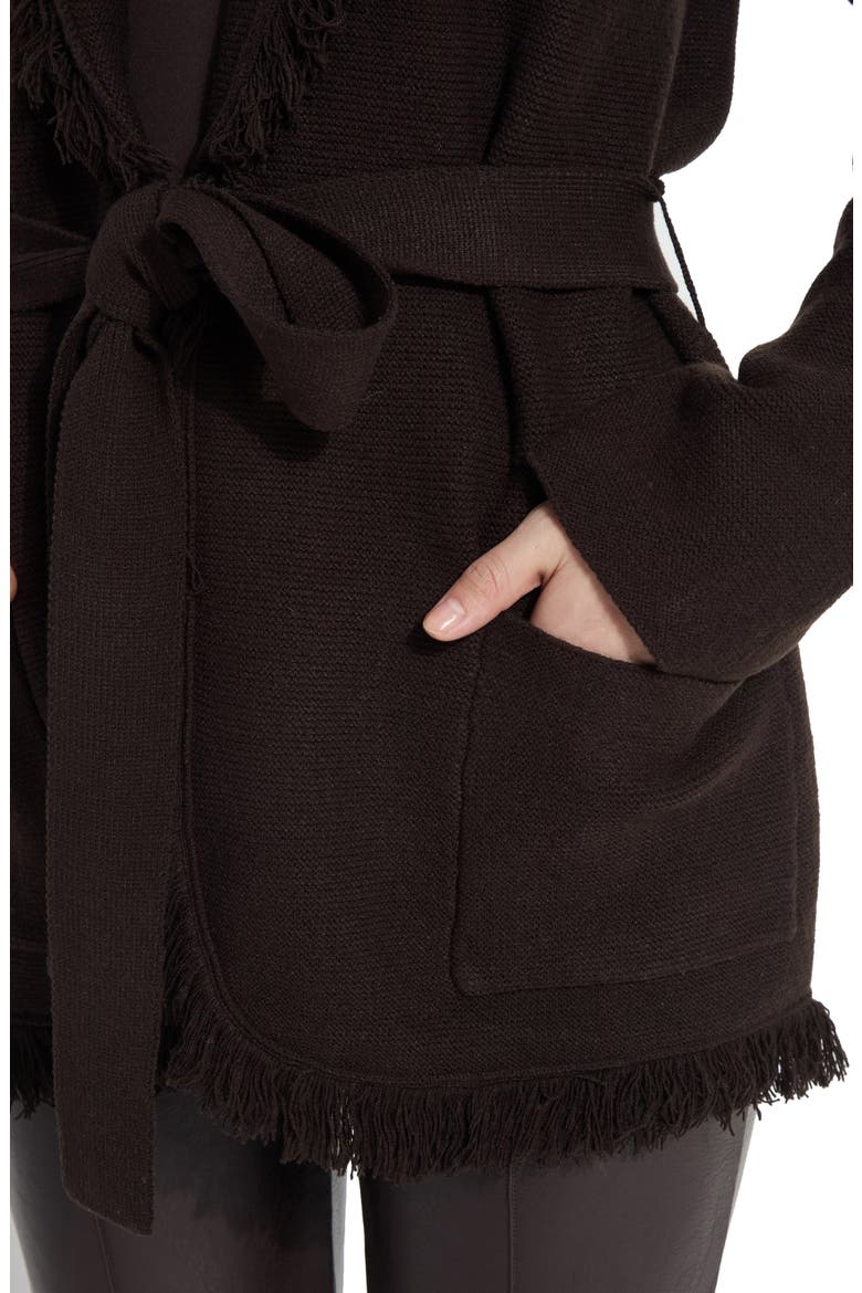 Dixie Fringe Belted Cardigan, Alternate, color, DOUBLE ESPRESSO