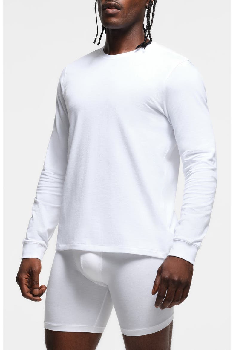 Long Sleeve Cotton T-Shirt, Alternate, color, CHALK