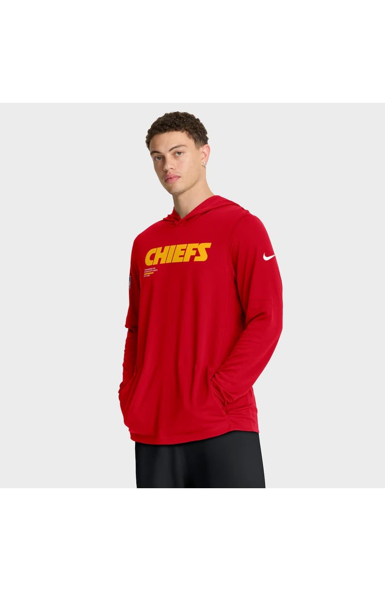 Nike Men's Nike Red Kansas City Chiefs Big & Tall Sideline Performance Long Sleeve Hoodie T-Shirt, Main, color, Red