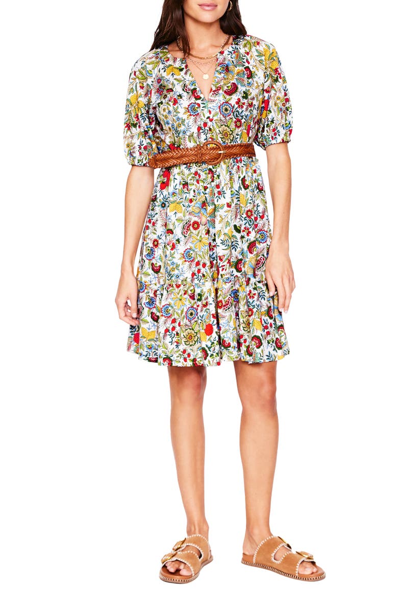 Boden Piper Floral Short Sleeve Cotton Blend Jersey Dress, Main, color, 
