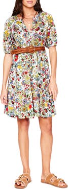 Boden Piper Floral Short Sleeve Cotton Blend Jersey Dress