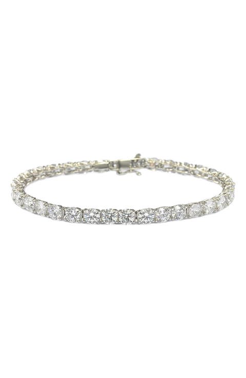 CZ Sterling Silver Pave CZ Tennis Bracelet