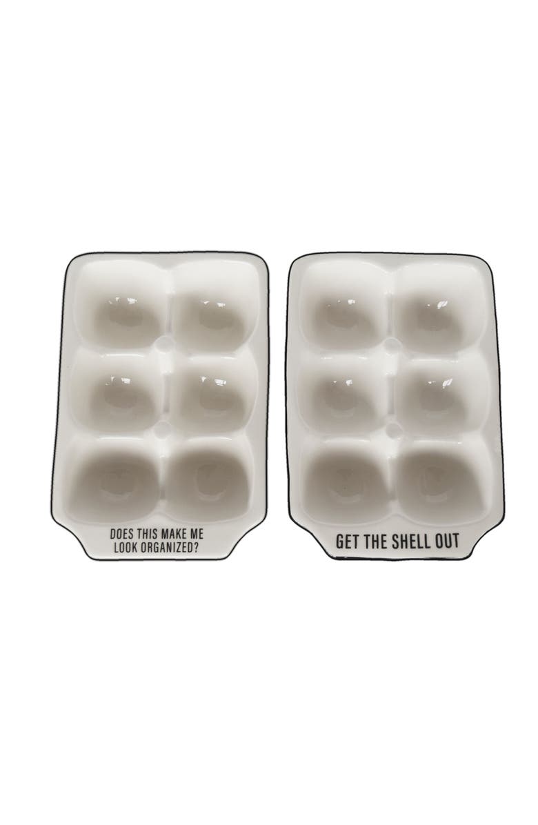 Totalee Gift Egg Holders Set of 2 Ceramic White, Main, color, White