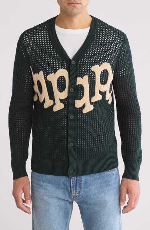 Etched Texture Appliqué Cardigan
