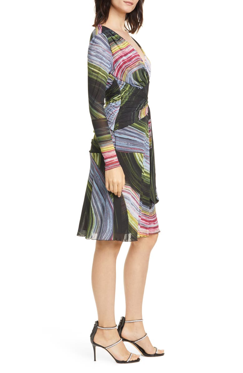 DVF Indigo Long Sleeve Faux Wrap Dress, Alternate, color,