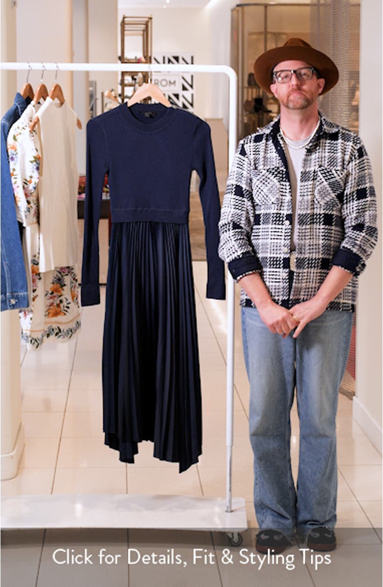 Fay Asymmetric Long Sleeve Dress, sales video thumbnail