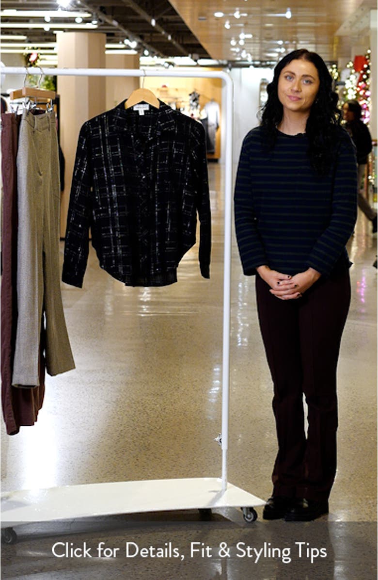 Metallic Check Button-Up Shirt, sales video thumbnail