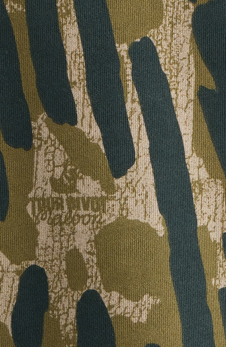 Malbon Golf Range Tour Divot Camo Cotton Sweatshirt, Alternate, color, Bark Camo