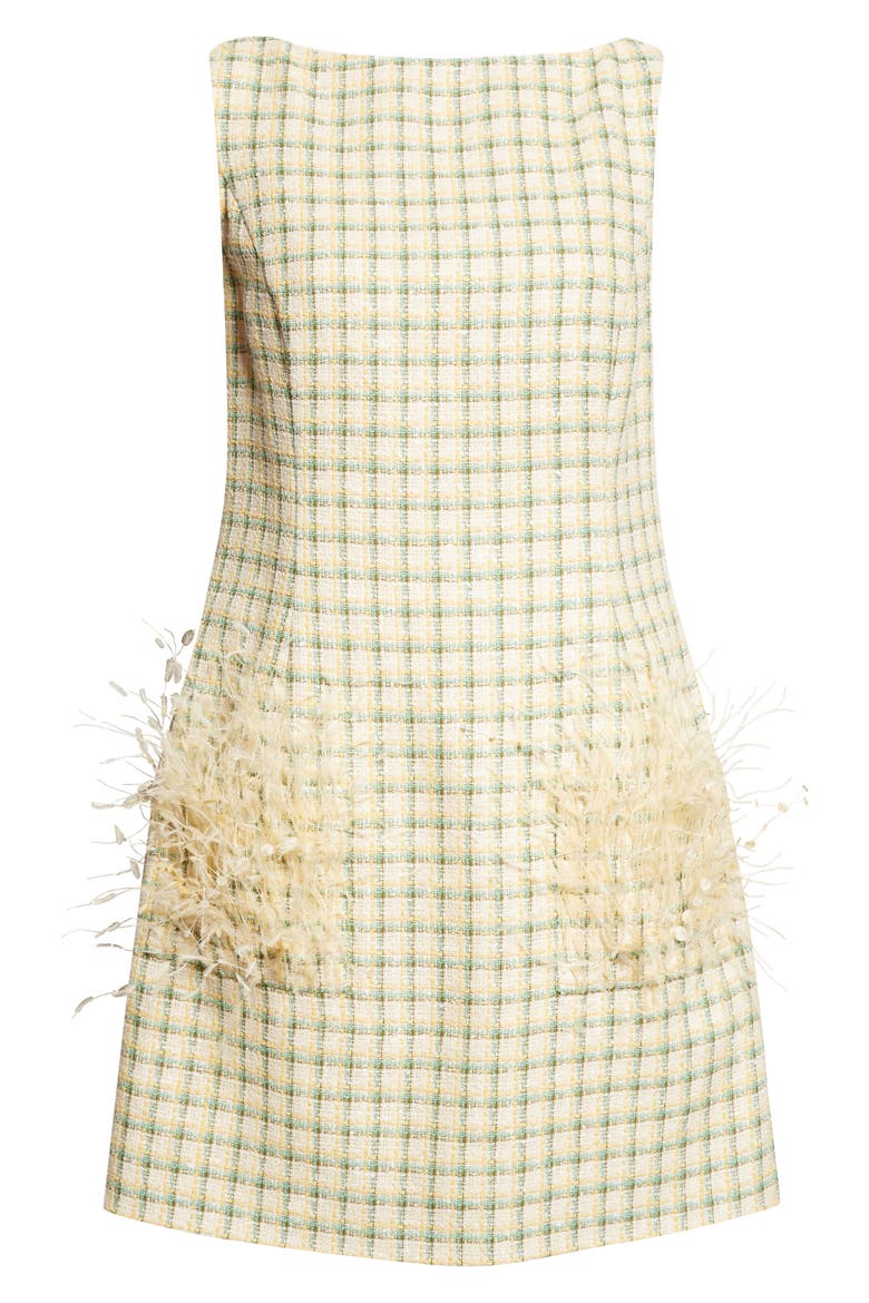 Check Tweed Minidress, Alternate, color, BUTTER MULTI