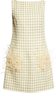 Oscar de la Renta Check Tweed Minidress