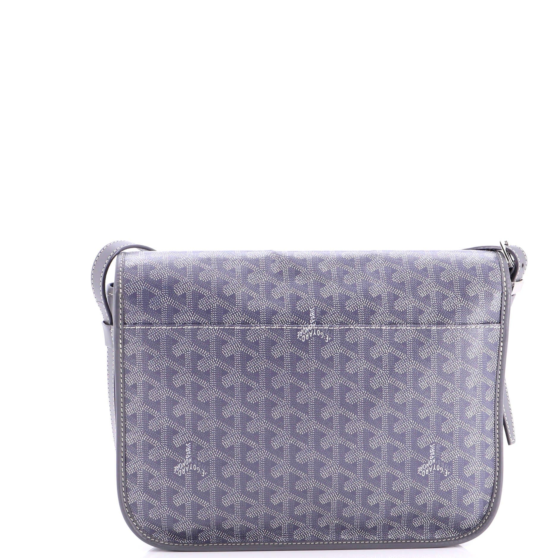 Pre-Owned Goyard Belvedere Messenger Bag Coated Canvas MM, Alternate, color, Gray