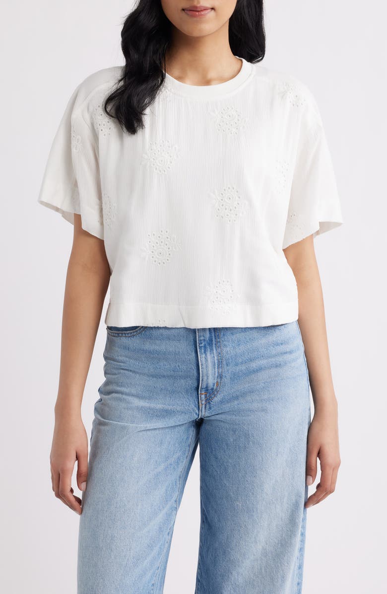 CITY BLUES Eyelet Crop T-Shirt, Main, color, 