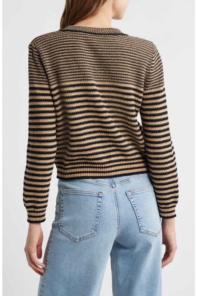 Stripe Cardigan Sweater, Alternate, color, TAN MULTI