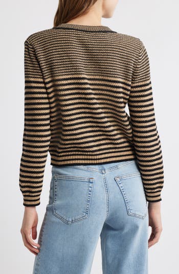 カーディガン PA STRIPE CARDIGAN レディース X-girl（エックスガール）の「WIDE STRIPE KNIT CARDIGAN