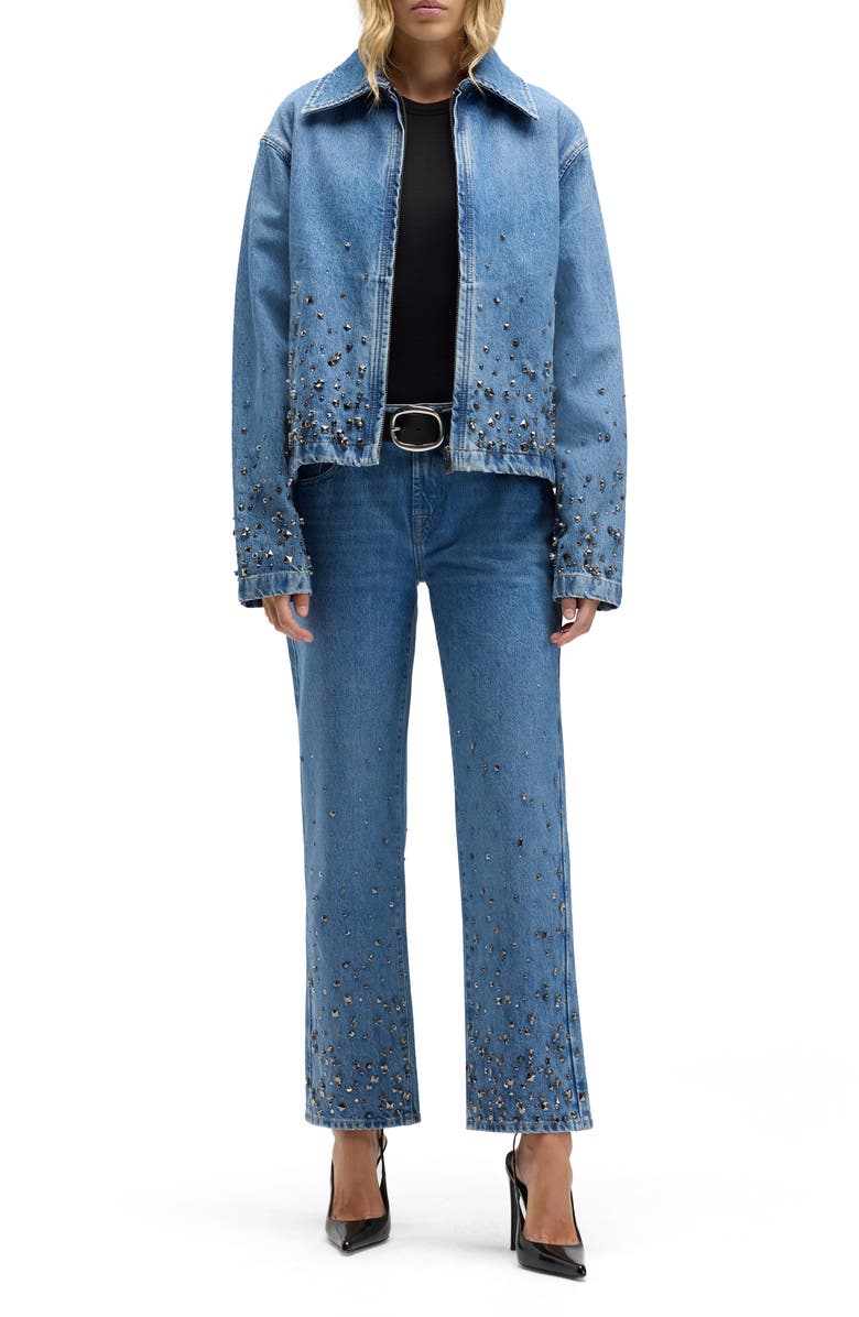 Seven Calie Embellished Mid Rise Ankle Straight Leg Jeans, Alternate, color, Dance With Crys