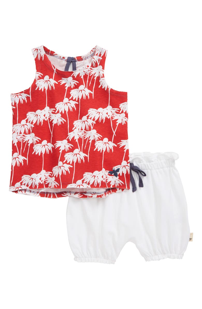 Burt's Bees Baby August Daisies Organic Cotton Tank & Shorts Set, Main, color,