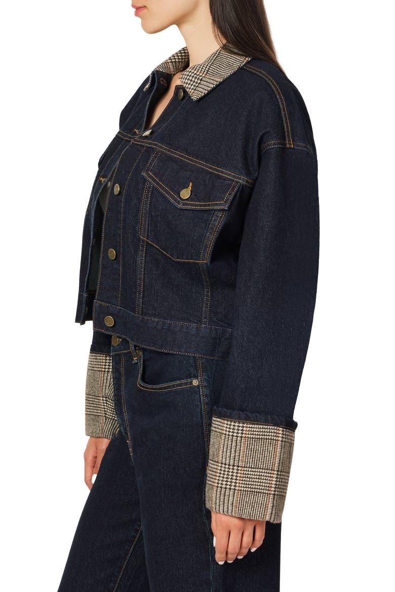 Mixed Media Denim Jacket, Alternate, color, SEA