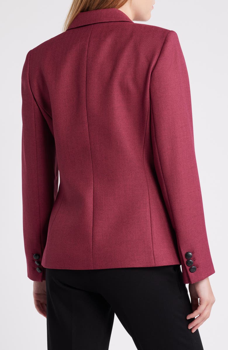 Tahari ASL Herringbone One-Button Blazer, Alternate, color, 