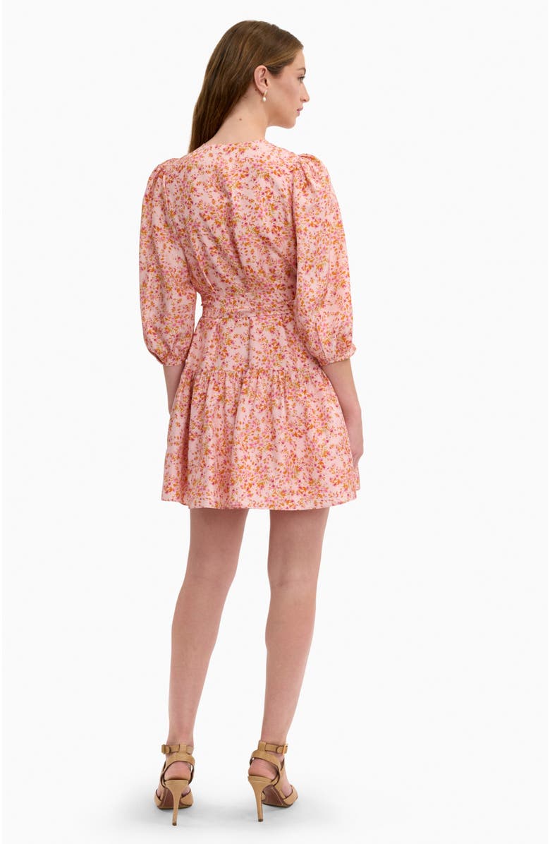 Rebecca Taylor Bellamy Silk Mini Dress, Alternate, color, Pale Pink Multi