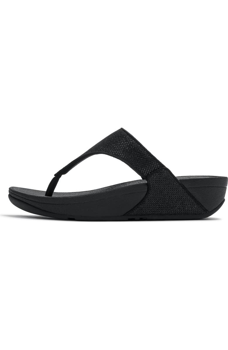 FitFlop Lulu Shimmerglitz Toe Post Sandal, Alternate, color, Black