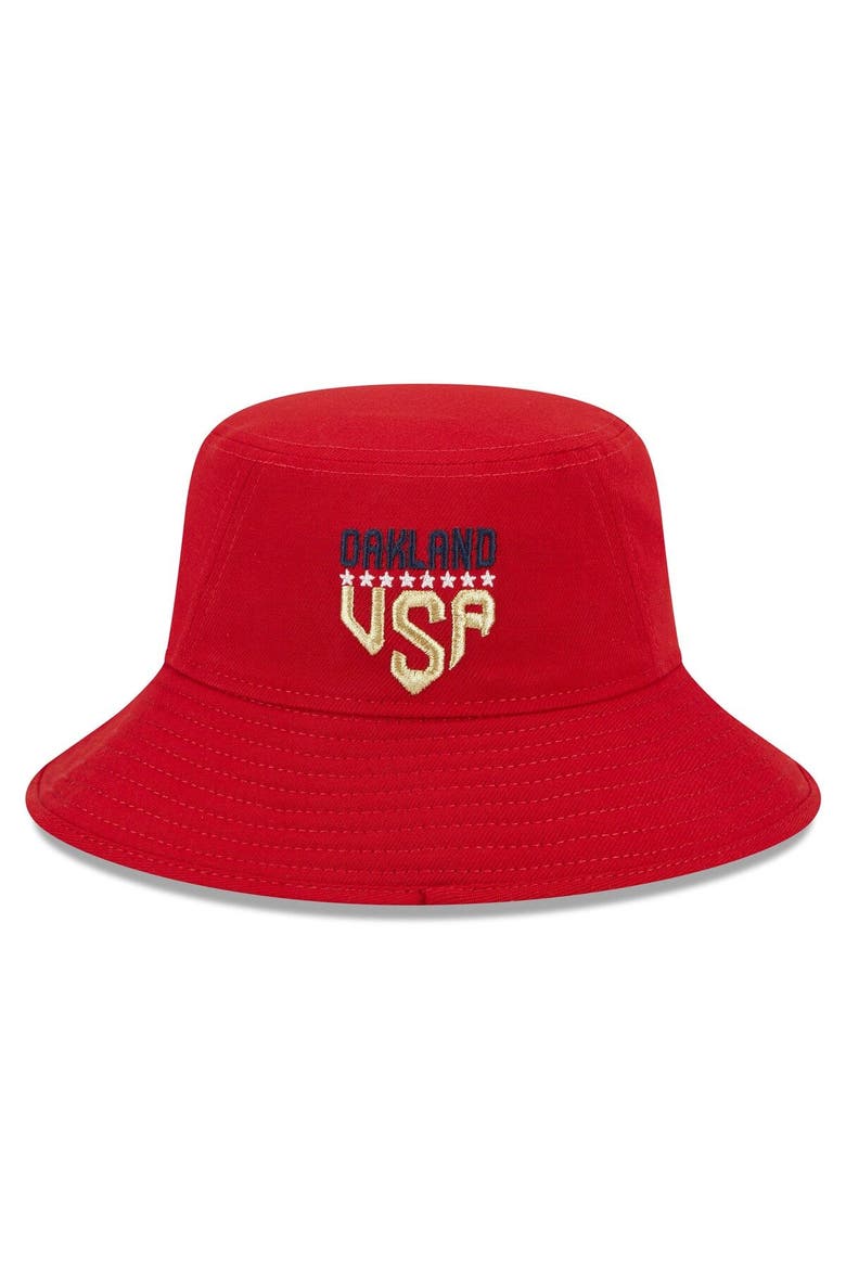 Men's New Era  Red Oakland Athletics 2023 Fourth of July Bucket Hat, Alternate, color, Red