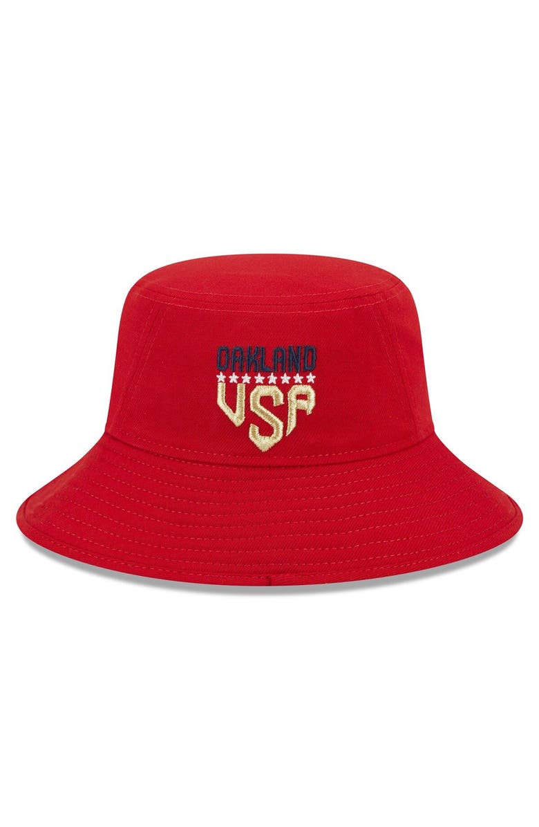 New Era Men's New Era  Red Oakland Athletics 2023 Fourth of July Bucket Hat, Alternate, color, Red