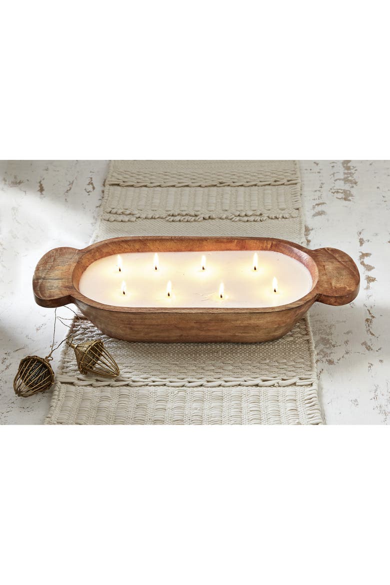 Artisan Dough Bowl 10 Wick Candle Sculpted White Wax Decor, Alternate, color, White