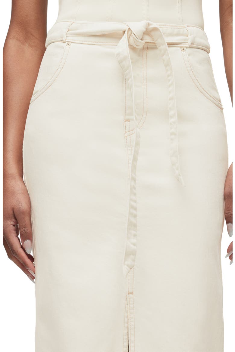 Tie Waist Denim Maxi Skirt, Alternate, color, ECRU
