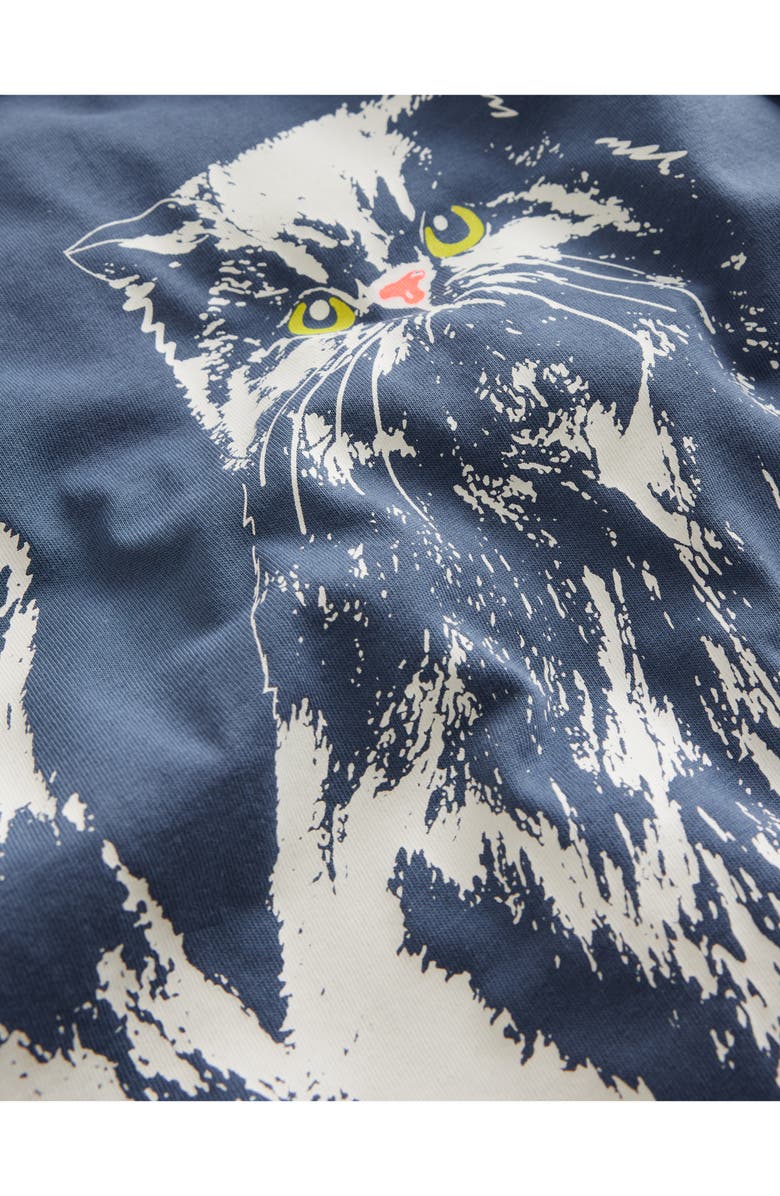 Mini Boden Kids' Glow in the Dark Cat Cotton T-Shirt, Alternate, color, 