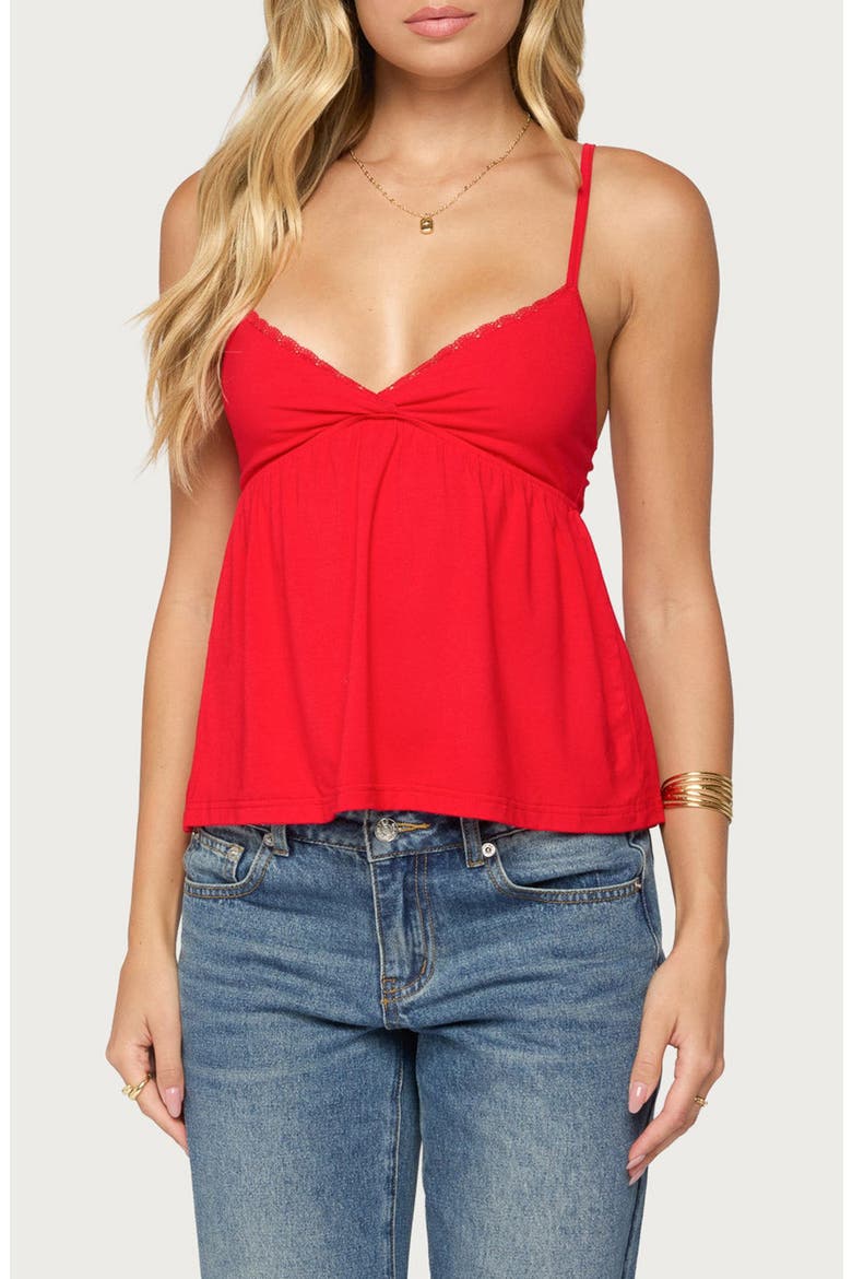 Belen Lace Babydoll Top, Main, color, RED