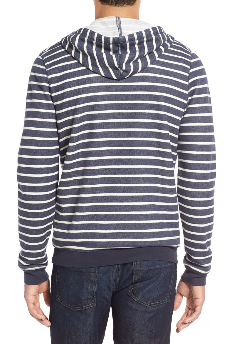 'Ashland' Stripe Zip Front Hoodie, Alternate, color, NAVY IRIS STRIPE