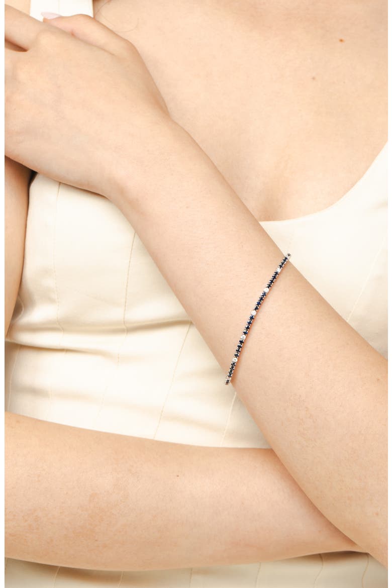 Classique Sapphire & Diamond Tennis Bracelet, Alternate, color, 14K WHITE GOLD