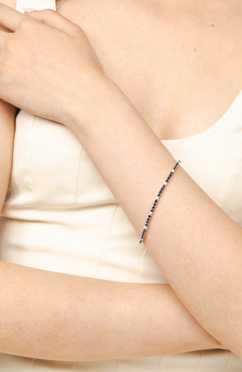 VALANI ATELIER Classique Sapphire & Diamond Tennis Bracelet, Alternate, color, 14K White Gold